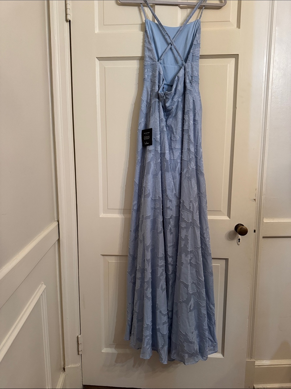 Lulu's Light Blue Lace Maxi Dress with Spaghetti Straps - Picture 6 of 11